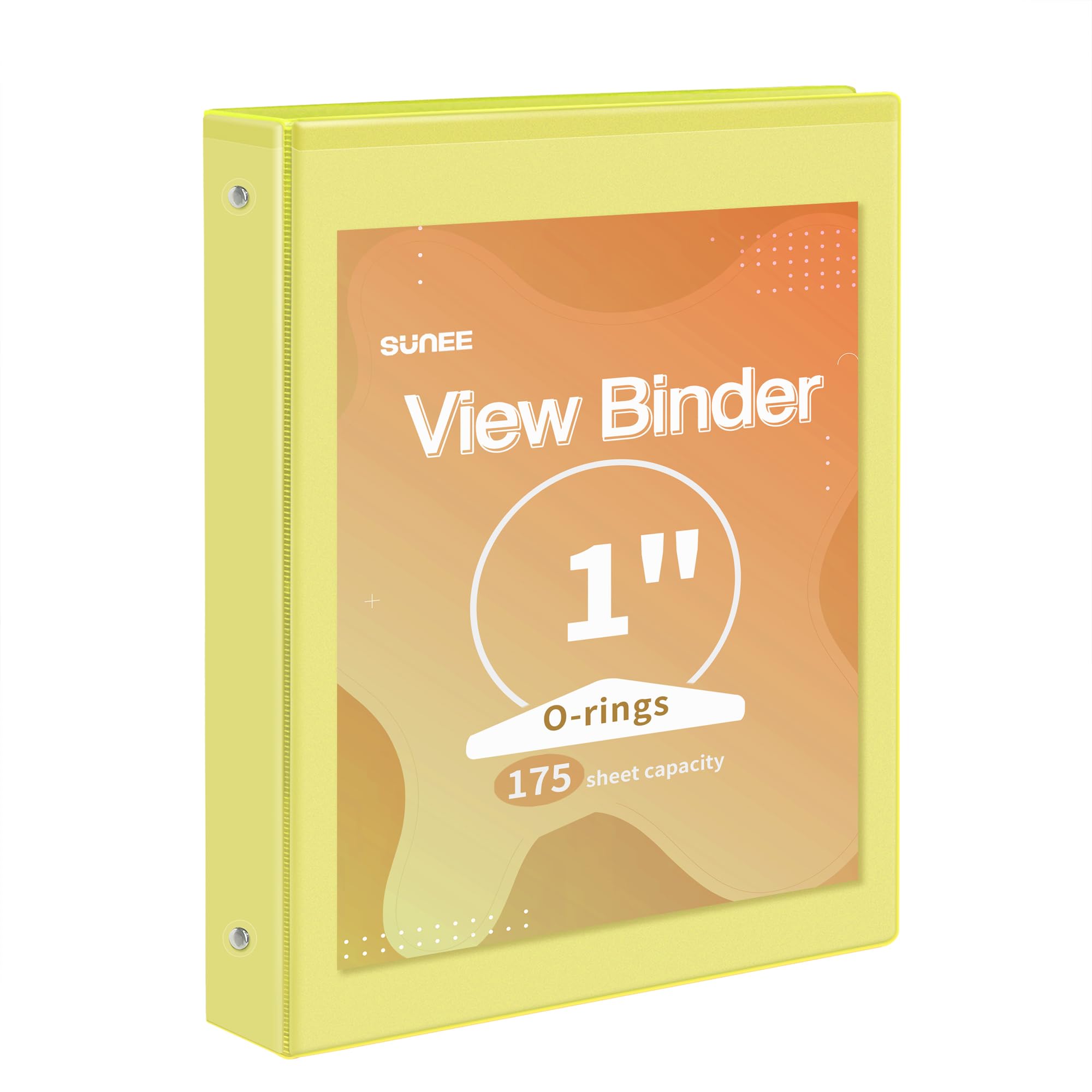 SUNEE 3 Ring Binder 1 Inch 1 Pack, Clear View Binder Three Ring PVC-Free (Fit 8.5x11 Inches) for School or Office Supplies, White