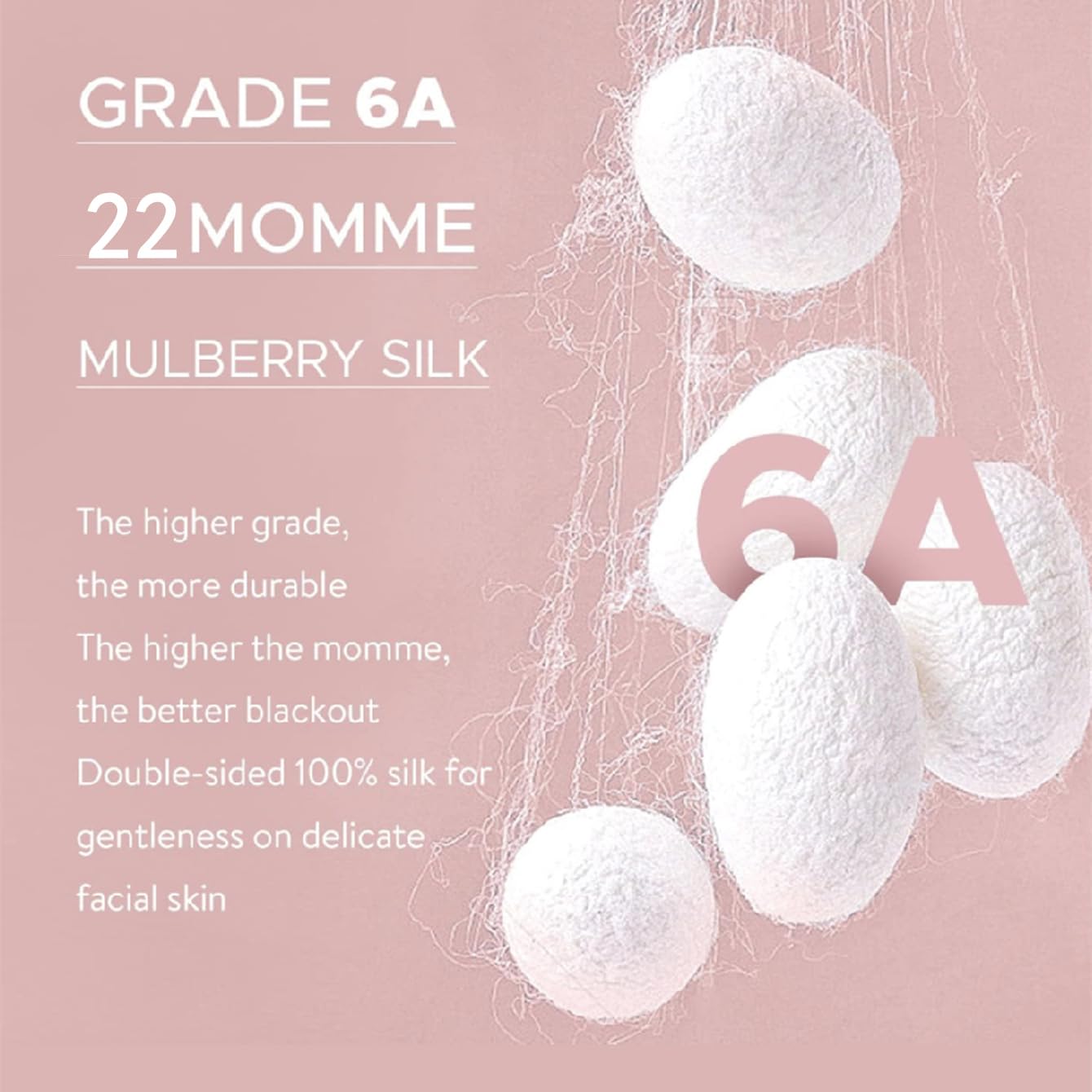 Silk Hair Towel, Friction-Resistant, Amino Acid-Rich, Durable, Breathable (6PCS(Bean Paste, Rose Gold, Rice White))