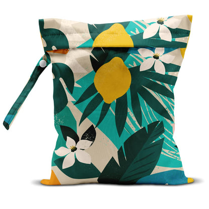 Wet Bag, Wet Dry Bag, Wet Bag for Swimsuit, Travel, Beach, Pool, Diapers, Dirty Yoga Gym Clothes, Makeup Bag, Waterproof Tropical Palm Leaves Decor Jungle Palm Leaf Favors