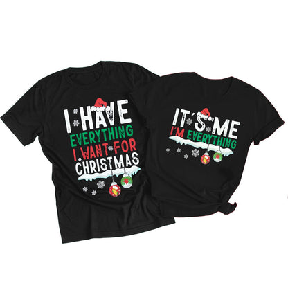 Christmas Couples His and Her Shirt: Family Matching Xmas Outfits Sets - Funny Holiday Graphic Pajamas Tees Top