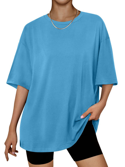 Trendy Queen Womens Oversized Summer T Shirts Plus Size Batwing Cute Casual Tops Short Sleeves Fashion Workout Clothes
