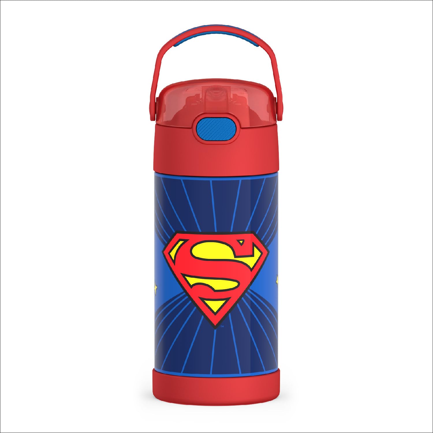 THERMOS FUNTAINER Water Bottle with Straw - 12 Ounce - Kids Stainless Steel Vacuum Insulated Water Bottle with Lid, Bluey