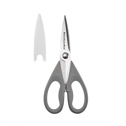 KitchenAid All Purpose Kitchen Shears with Protective Sheath Durable Stainless Steel Scissors, Dishwasher Safe, Soft Grip Comfort Handle, 8.72 Inch, Black