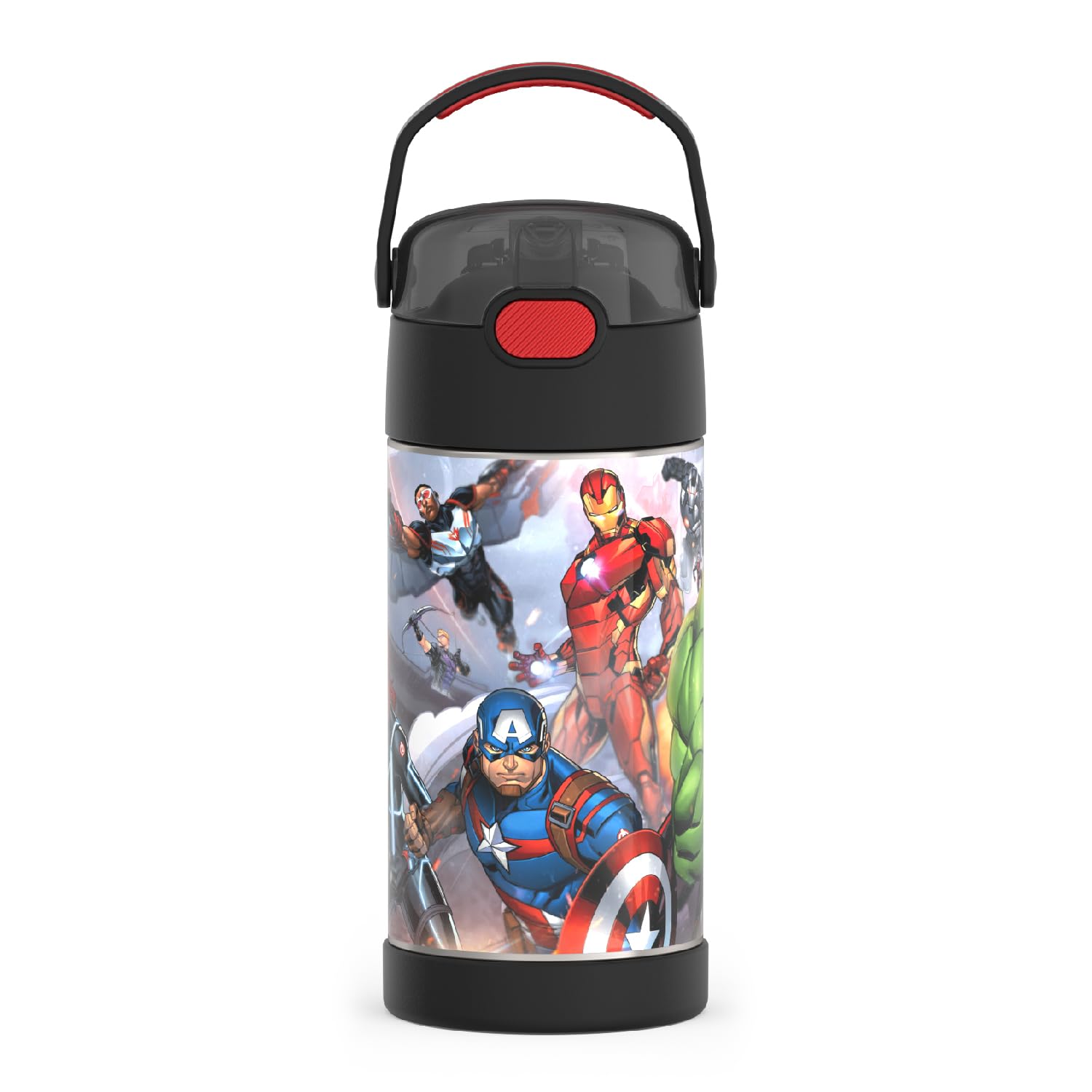 THERMOS FUNTAINER Water Bottle with Straw - 12 Ounce - Kids Stainless Steel Vacuum Insulated Water Bottle with Lid, Bluey