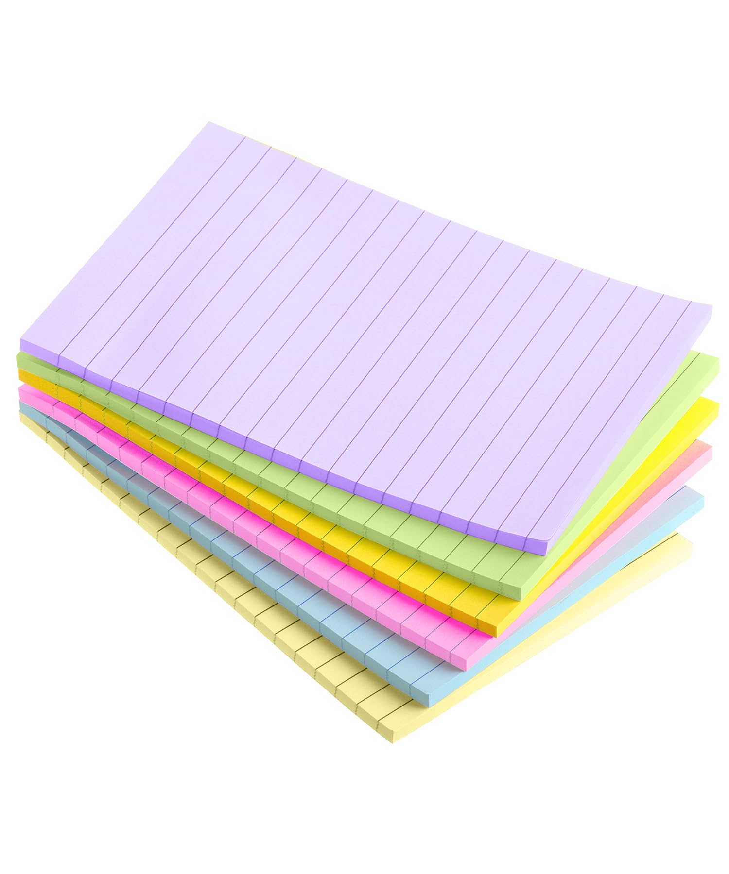 Mr. Pen- Lined Sticky Notes 3x3, 6 Pads, 45 Sheet/Pads, Pastel Colors, Sticky Notes with Lines