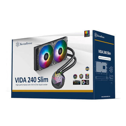 Silverstone Technology VIDA 240 Slim High Performance Slim All-in-One Liquid Cooler, SST-VD240-SLIM (Open Box)