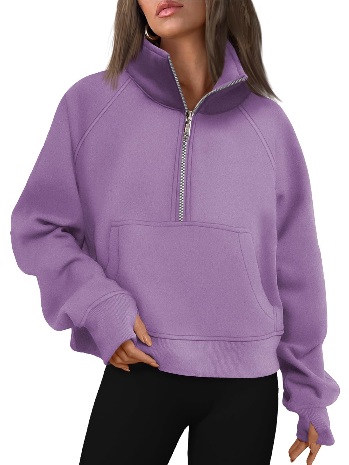 AUTOMET Womens Sweatshirts Half Zip Cropped Pullover Fleece Quarter Zipper Hoodies 2025 Fall Fashion Outfits Clothes