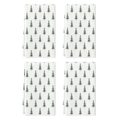 Artoid Mode Wood Xmas Tree Christmas Kitchen Towels Dish Towels, 18x26 Inch Farmhouse Holiday Winter Decoration Cleaning Set of 2