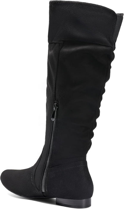 DREAM PAIRS Women's Wide Calf Knee High Pull On Fall Weather Winter Boots
