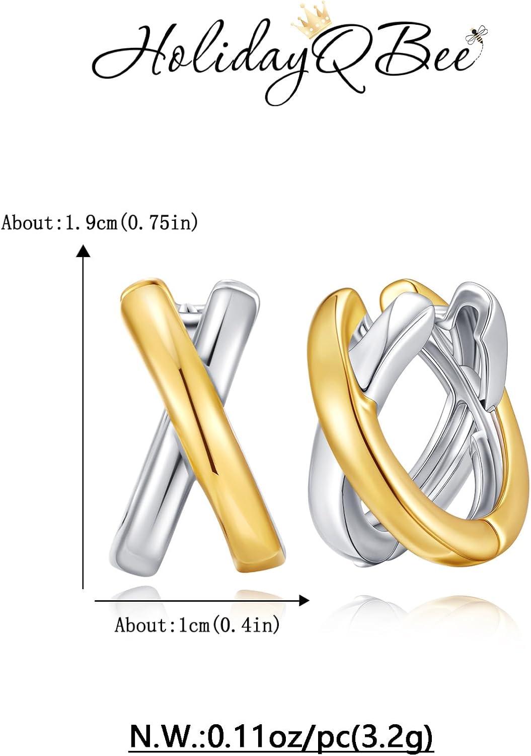 Gold Hoop Earrings For Women Trendy Mixed Metal Earrings Two Tone Earring Gold And Silver Earring Fashion Knot Jewelry Gift