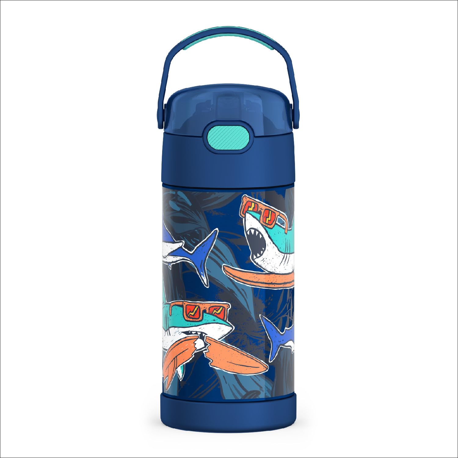 THERMOS FUNTAINER Water Bottle with Straw - 12 Ounce - Kids Stainless Steel Vacuum Insulated Water Bottle with Lid, Mod Flowers