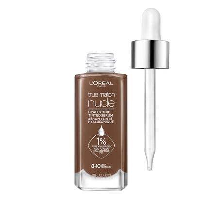 L'Oreal Paris True Match Nude Hyaluronic Tinted Serum Foundation with 1% Hyaluronic acid, Medium 4-5, 1 fl. oz.