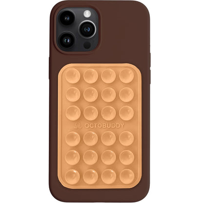 OCTOBUDDY Classic MAX - Silicone Suction Phone Case Adhesive Mount - Hands-Free, Strong Grip Holder for Selfies and Videos - iPhone and Android Compatible - 2.6″ x 3.9″, Baby Blue Jay