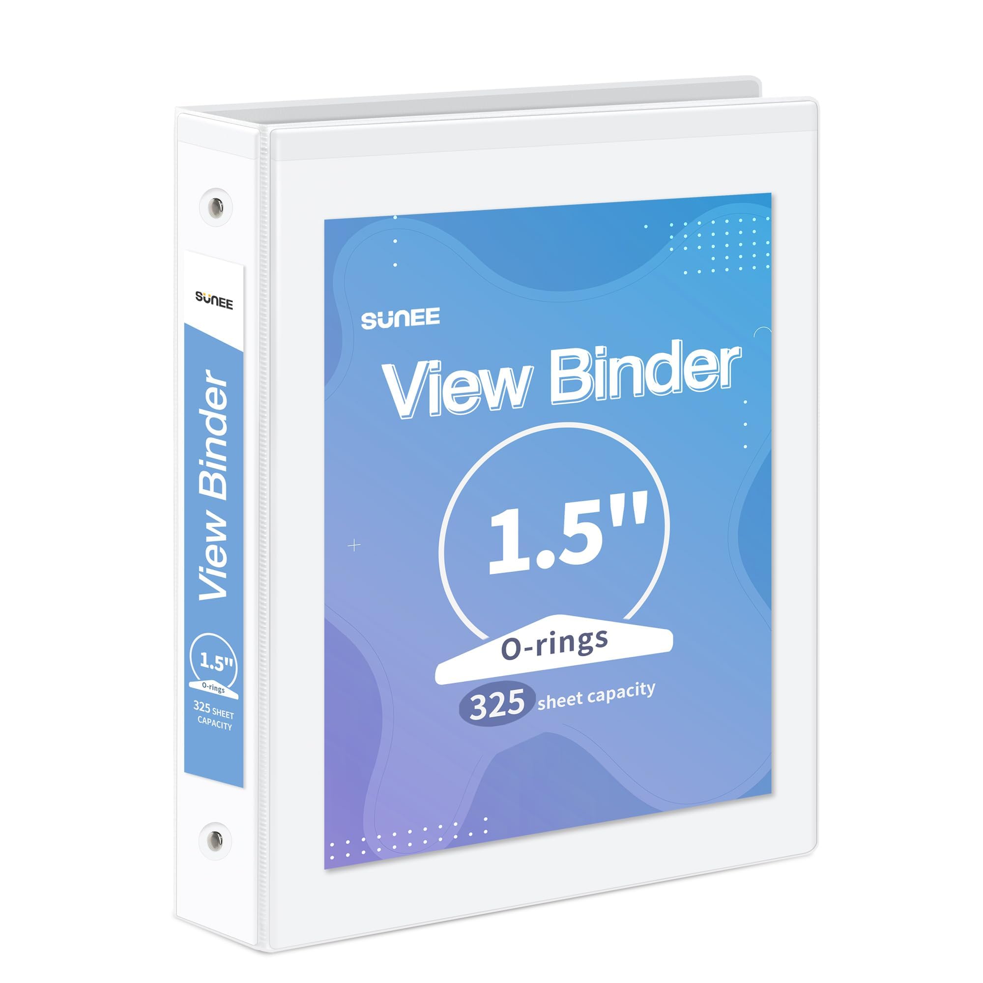 SUNEE 3 Ring Binder 1 Inch 1 Pack, Clear View Binder Three Ring PVC-Free (Fit 8.5x11 Inches) for School or Office Supplies, White