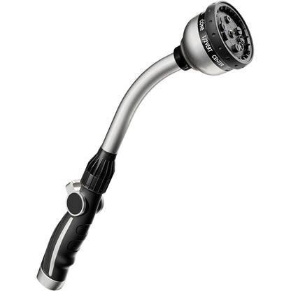 RESTMO Watering Wand Heavy Duty, Metal Garden Hose Wand with 10 Spray Patterns, 15-Inch Long Hose Nozzle Sprayer with Thumb Flow Control, Ideal to Water Hanging Baskets and Shrubs