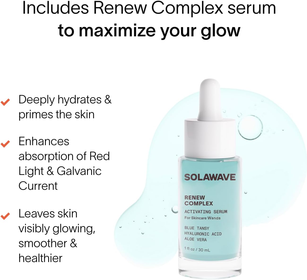 Solawave 4-in-1 Radiant Renewal Red Light Therapy Wand & Renew Complex Activation Serum | Beauty Device for Face & Neck | Serum Boosts Anti-Aging Effects, Reduces Wrinkles, Dark Circles & Puffiness