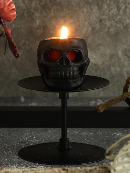 Halloween Candles, Bleeding Skull Candles 2.5 inch (Black & White) Skeleton Decorations Candle, Dripping Blood Gothic Halloween Decor for Spooky Party Table