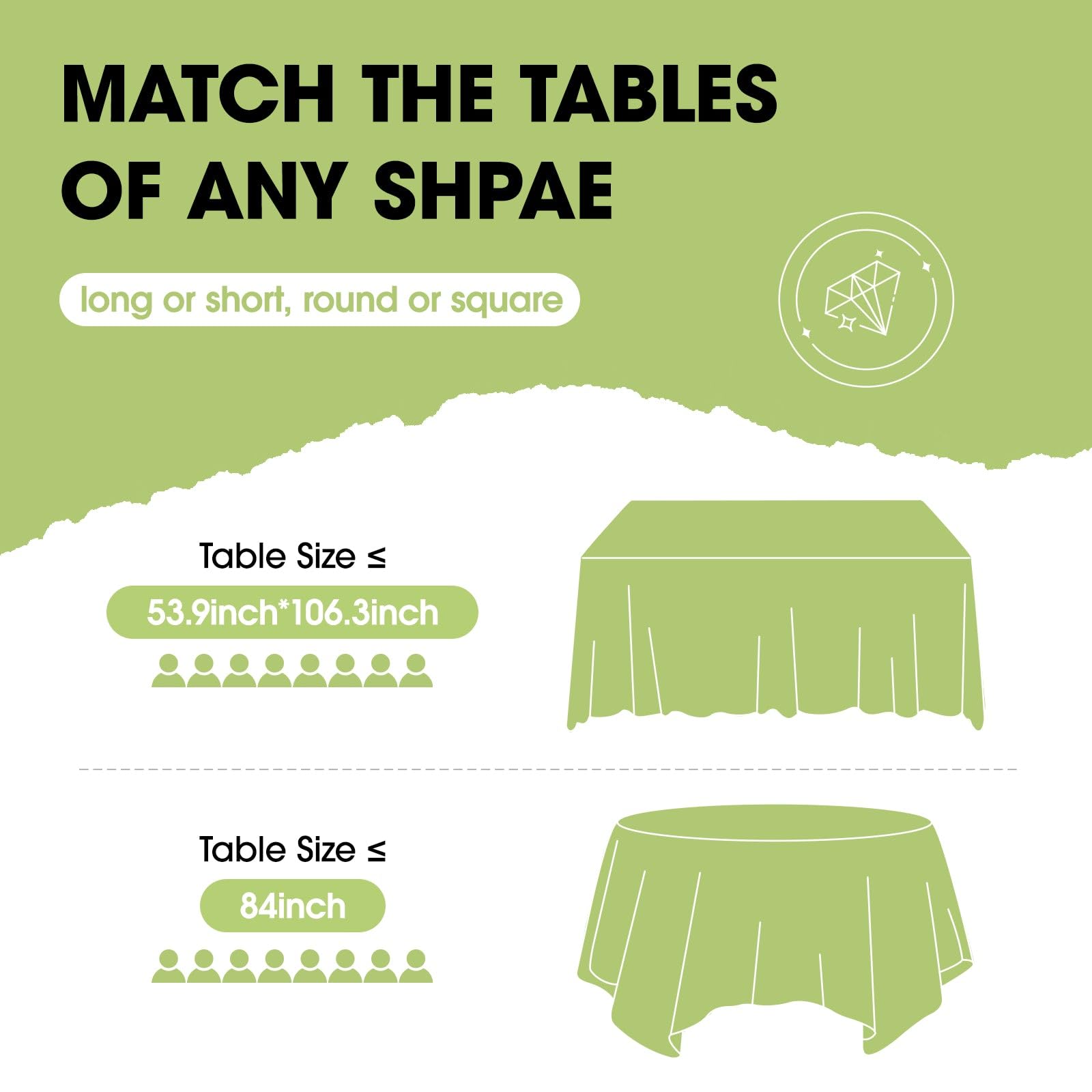 Pureegg Plastic Table Cloth Disposable 10 Pack, 54 x 108 Inch Table Cloths, Party, Picnic, Wedding, Decorative Tablecloths, Rectangle, White Plastic Cover, Leakproof & Sturdy, White