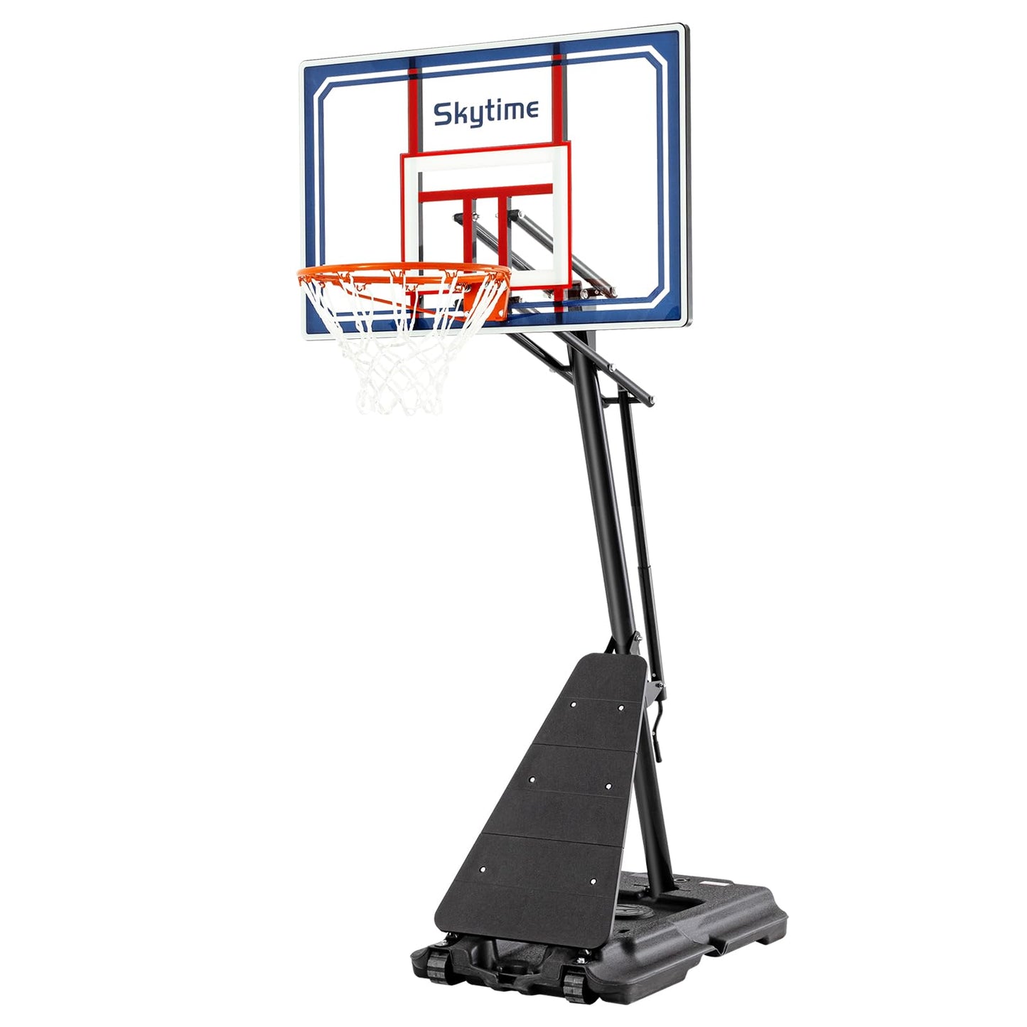 Skytime Basketball Hoop Outdoor,Adjustable Portable Basketbal Goal System with 5.3-10ft Height Stepless Regulation