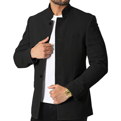 THWEI Mens Casual Suit Blazer Jackets Stand Collar Business Sport Coats