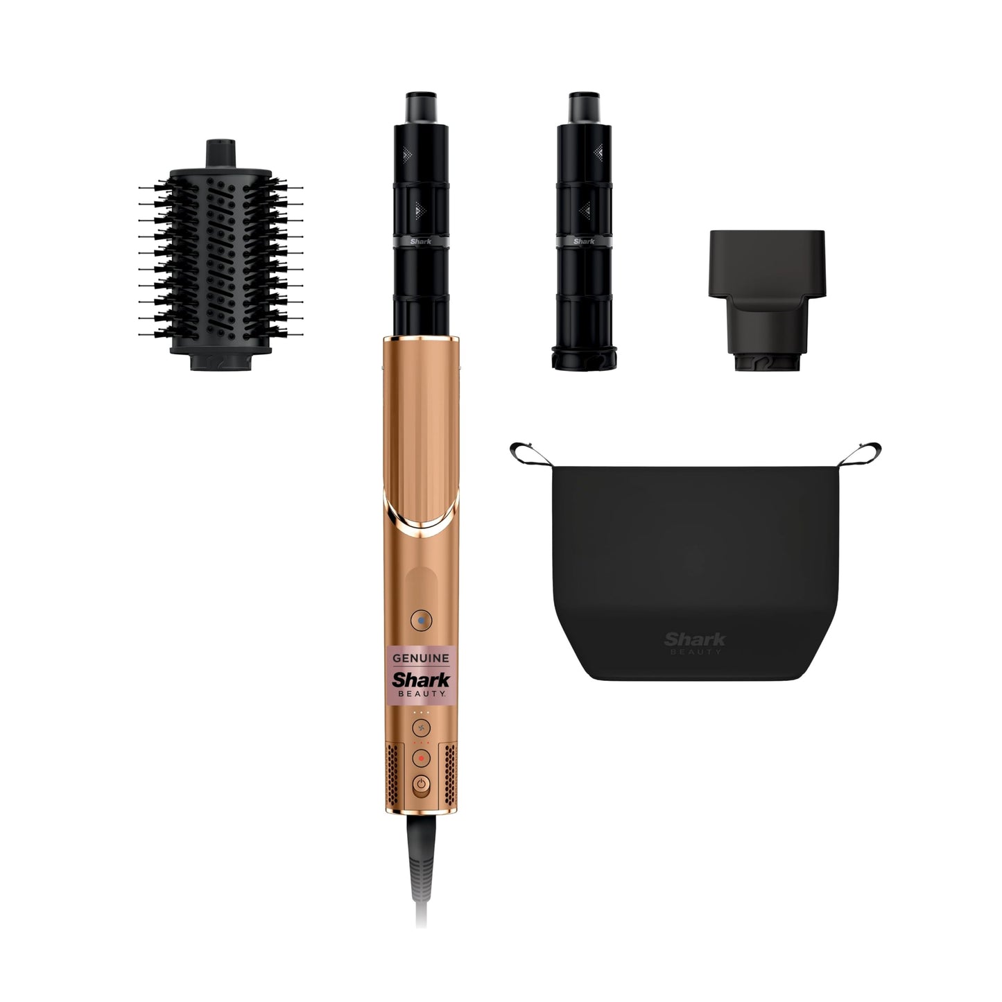 Shark Hair Dryer | FlexStyle Hair Styling System | Portable & Powerful Blow Dryer Brush | Hair Curler & Volumizer | 6 Styling Tools Included | Best for All Hair Types | Black | HD440BK