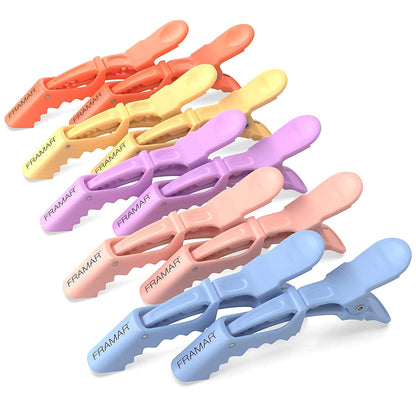 FRAMAR Neutral Alligator Clips For Hair Styling 10 Pack – Professional Alligator Hair Clips For Women, Alligator Clips For Hair, Hair Clip For Women, Cute Hair Clips For Styling, Salon Hair Clips
