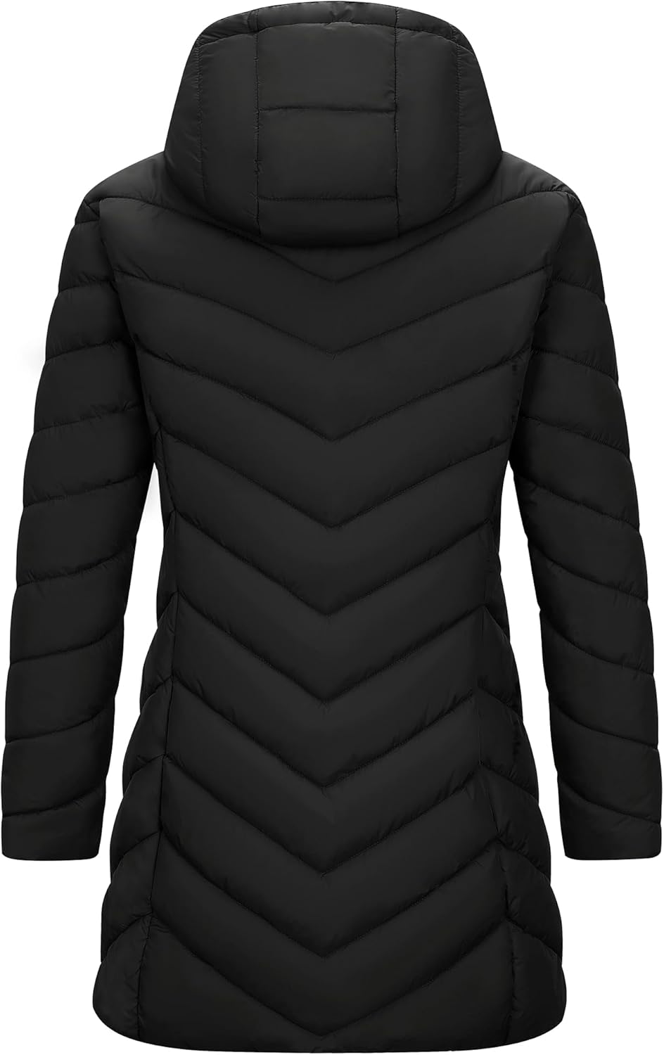 Outdoor Ventures Women's Long Hooded Lightweight Puffer Coat Quilted Insulated Winter Jacket