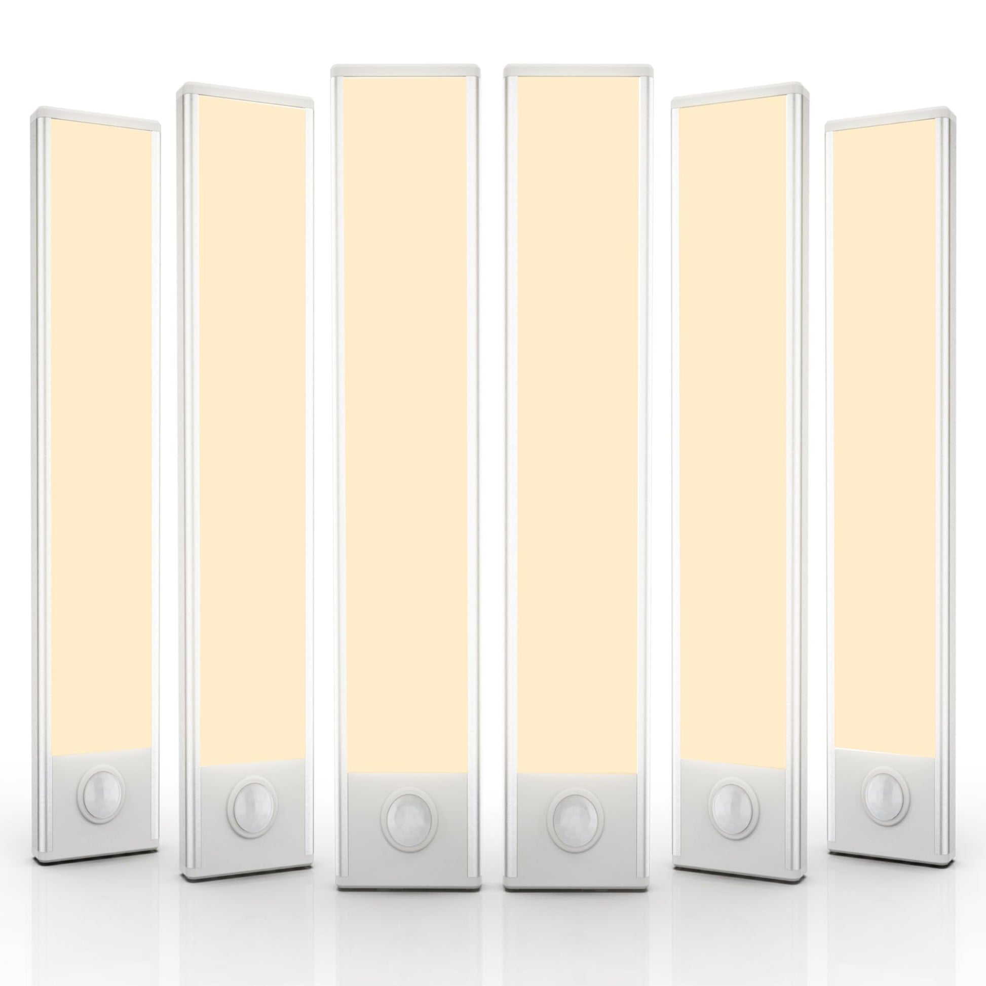 6 Pack Under Cabinet Lights Wireless, 32 LED Motion Sensor Light Indoor Rechargeable Magnetic Closet Lights Battery Operated, Under Counter Lights for Kitchen, Wardrobe, Hallway, Stairs