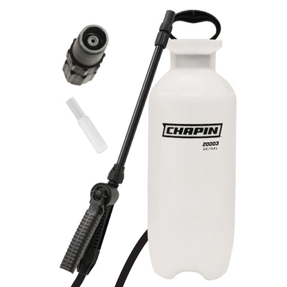 Chapin 20000 Made in USA 1 -Gallon Lawn and Garden Pump Pressured Sprayer, for Spraying Plants, Garden Watering, Weeds and Pests, Polypropylene, Translucent White