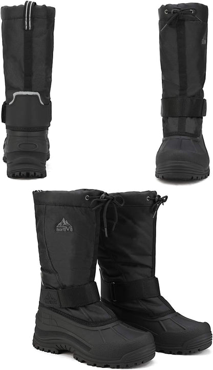 NORTIV 8 Men's Waterproof Winter Snow Boots Insulated Fur Liner Lightweight Outdoor Tall Boots