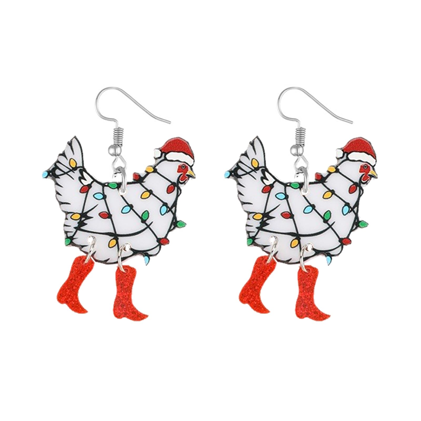 Christmas Earrings For Women Cute Colorful Acrylic Christmas Santa Claus HO HO HO Tree Gingerbread Man Dangle Drop Holiday Earrings Decoration Christmas Jewelry Gifts