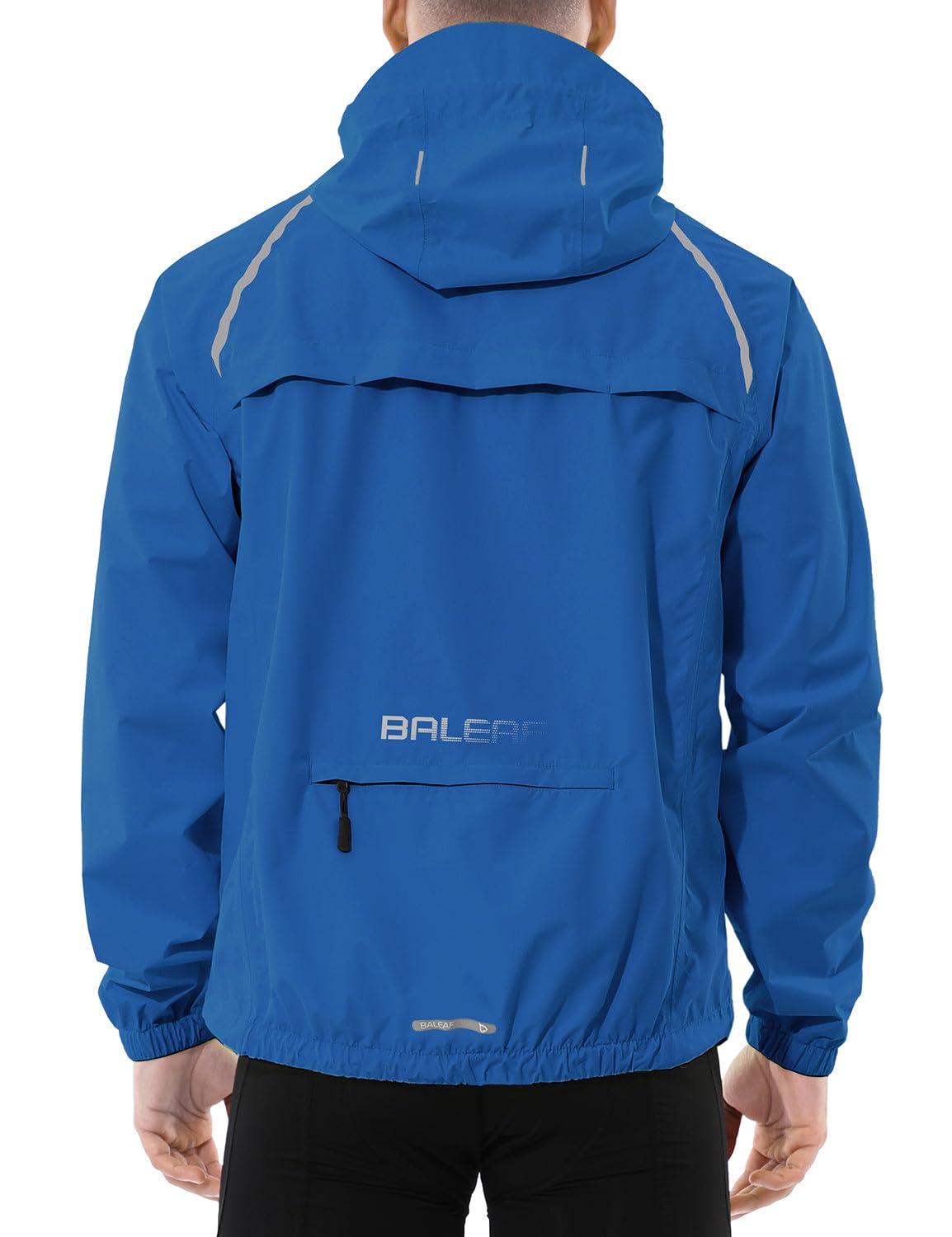 baleaf Men's Rain Jacket Waterproof Windbreaker Running Cycling Golf Hiking Gear Hood Lightweight Reflective Packable