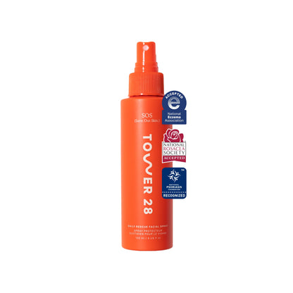 Tower 28 SOS Daily Rescue Facial Spray for Sensitive Skin, Hypochlorous Acid Spray Helps Reduce Redness and Breakouts, Travel Size Toner for Face, 1 FL Oz