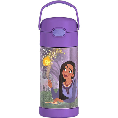 THERMOS FUNTAINER Water Bottle with Straw - 12 Ounce - Kids Stainless Steel Vacuum Insulated Water Bottle with Lid, Minecraft