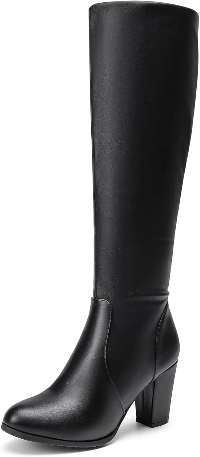 DREAM PAIRS Women's Chunky Heel Knee High Boots