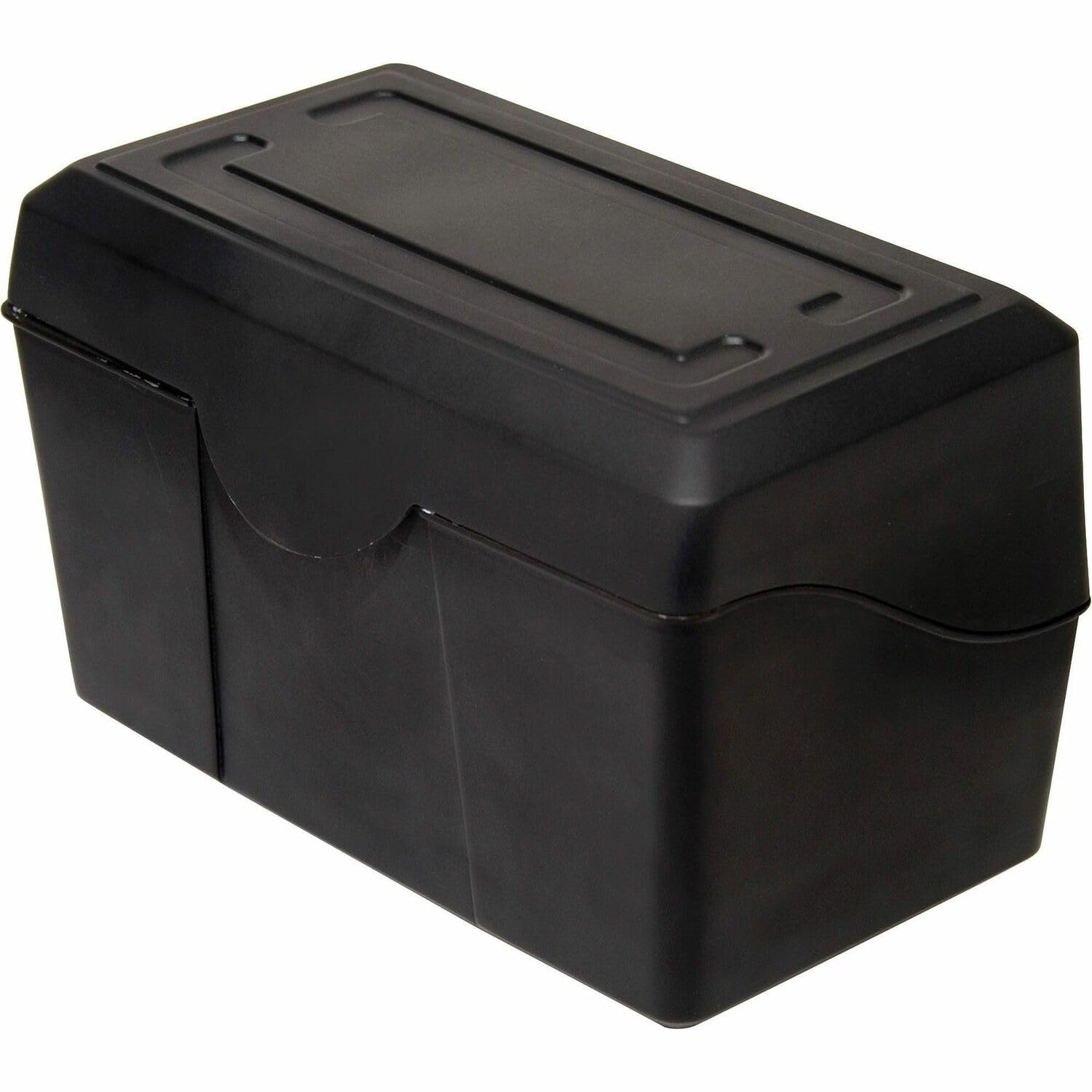 Advantus Stackable Flip Top 3 x 5 Index Card Holder, 300 Card Capacity Box, Black, 3.5 H x 5.5 L x 3 W Inches, 45001