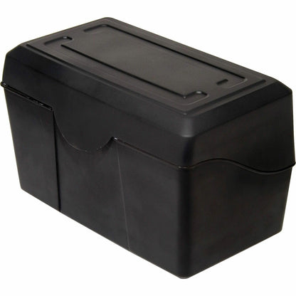 Advantus Stackable Flip Top 3 x 5 Index Card Holder, 300 Card Capacity Box, Black, 3.5 H x 5.5 L x 3 W Inches, 45001