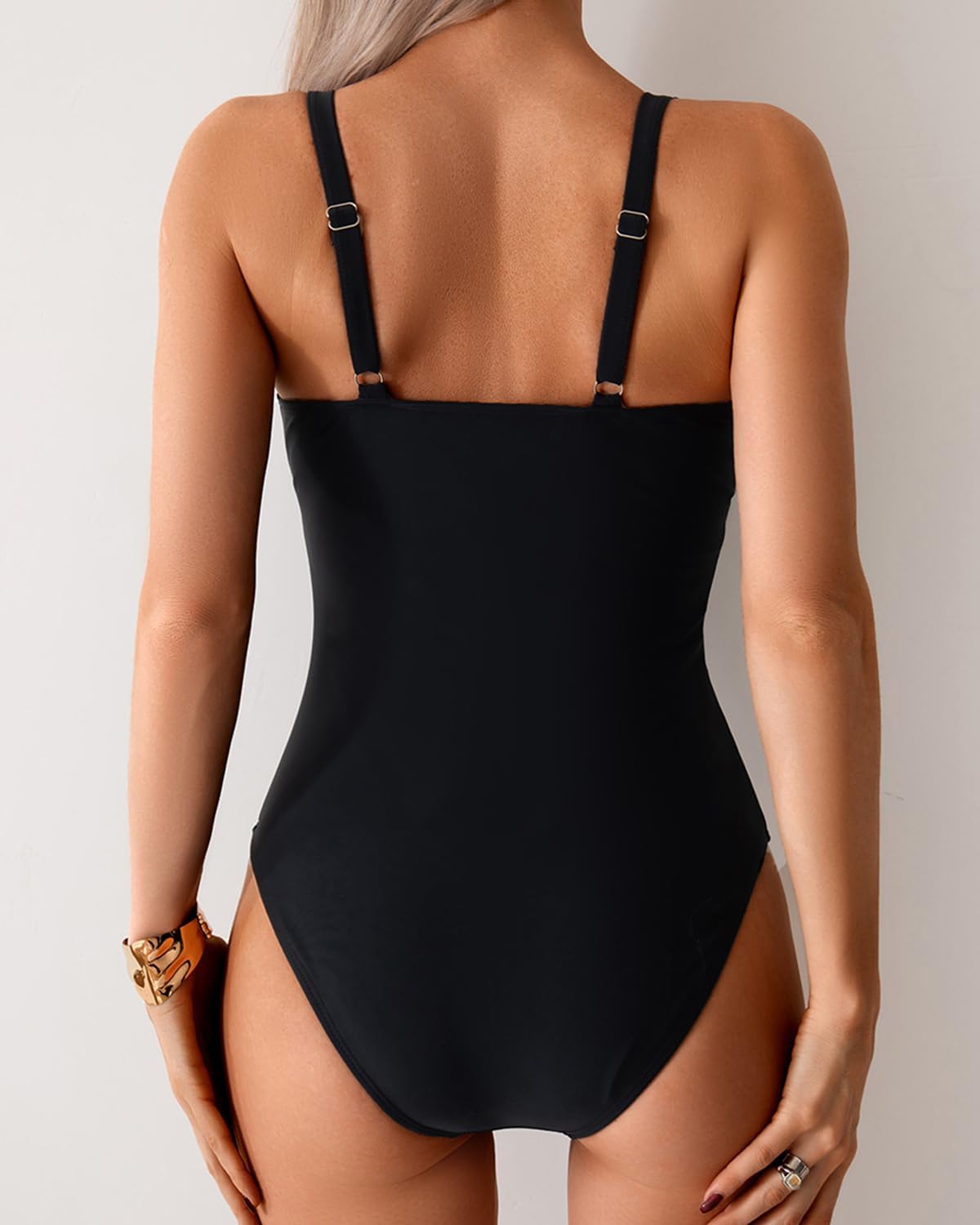 Limeeke Women's One Piece Swimsuit Sexy Mesh Sheer Tummy Control Bathing Suit Cross Twist Front Swimwear