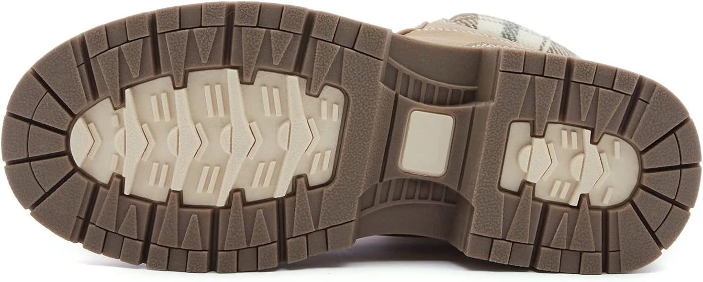 ANJOUFEMME Work Hiking Boots for Women Waterproof - Womens Outdoor Ankle Boots Lightweight Snow Winter Boots for Trekking Walking