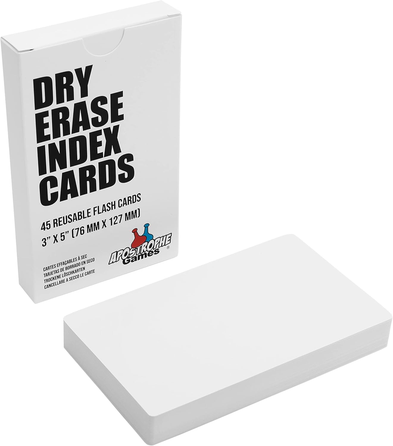 Dry Erase Index Cards – 45pcs Laminated 3x5" Cards Blank w/Box – Reusable Dry Erase Note Cards for School, Work, Housework, To Do Lists – Practical Index Card Sheets – 3 x 5-inch