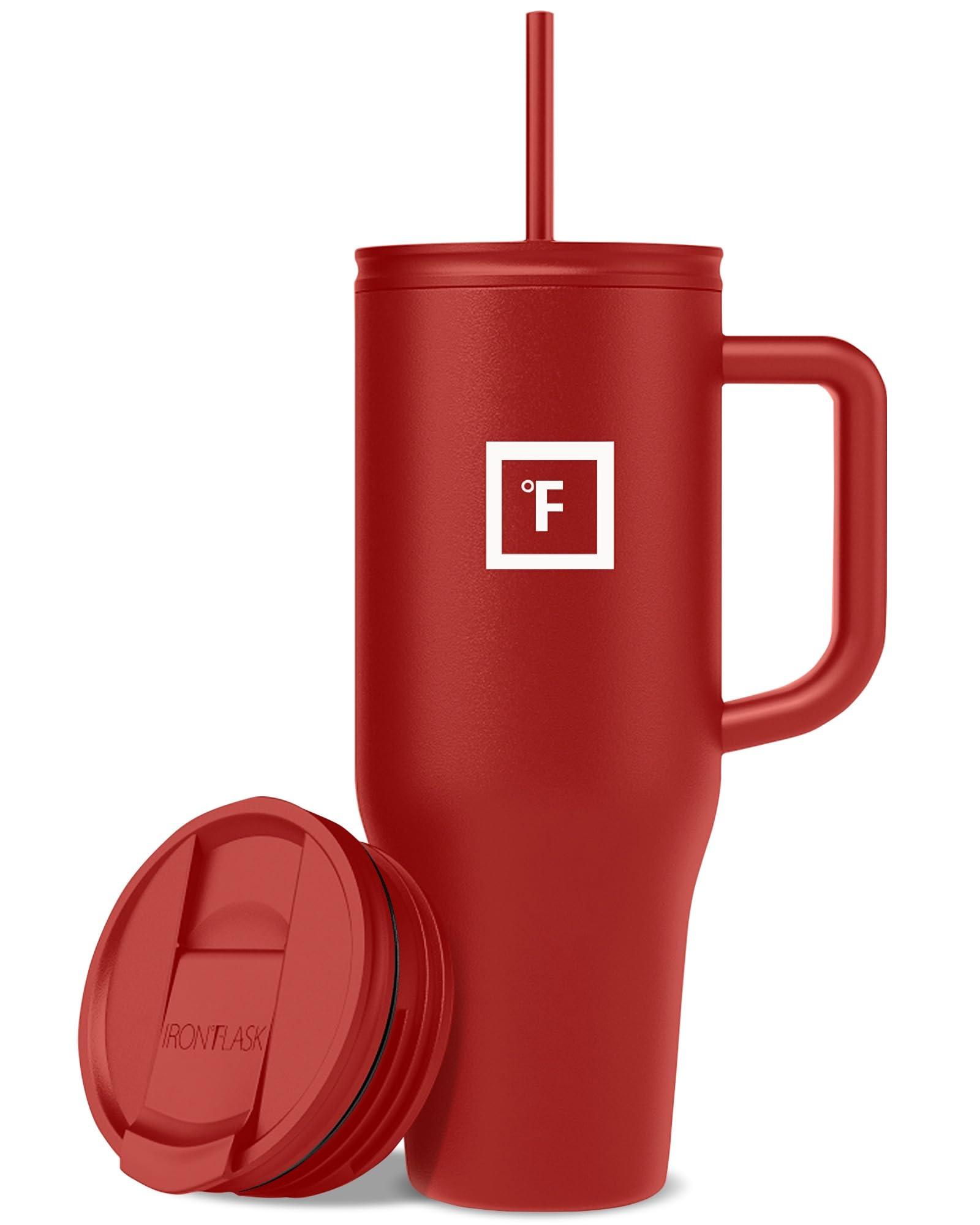 IRON °FLASK Co-Pilot Insulated Mug w/Straw & Flip Cap Lids - Cup Holder Bottle for Hot, Cold Drink - Leak-Proof - Water, Coffee Portable Travel Mug - Aurora, 40 Oz
