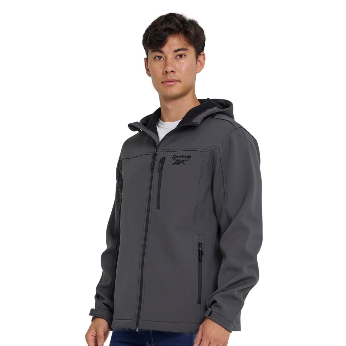 Reebok Waterproof Soft Shell Rain Jacket Men - Rain Coat, Softshell Windbreaker with Hood