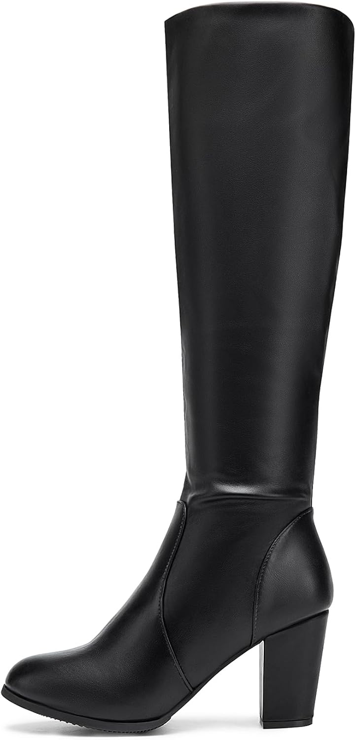 DREAM PAIRS Women's Chunky Heel Knee High Boots