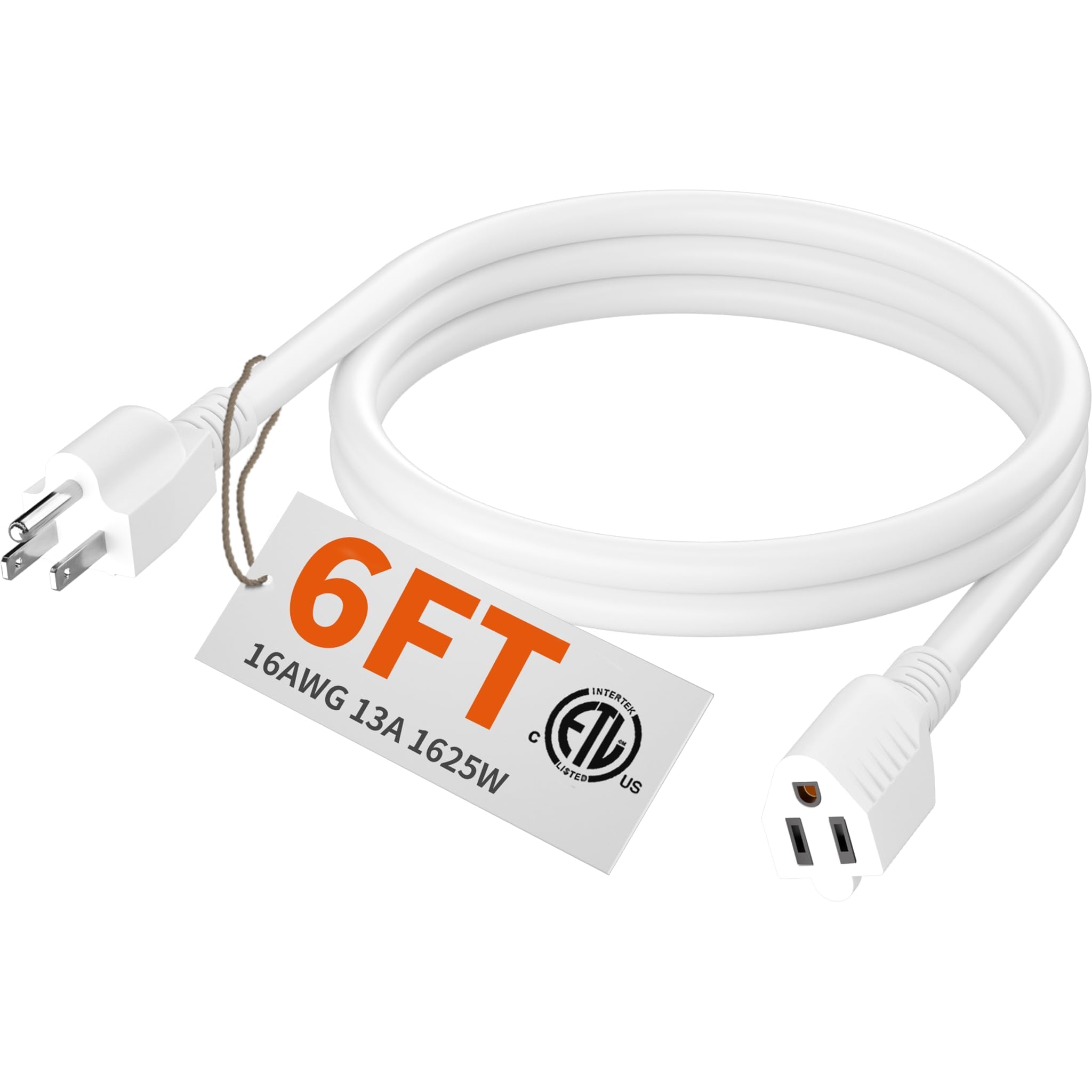 HUANCHAIN Indoor Outdoor Black Extension Cord 50 ft Waterproof, 16/3 Gauge Flexible Resistant Appliance Extension Cord Outside, 13A 1625W 16AWG SJTW, 3 Prong Heavy Duty Electric Cable, ETL Listed