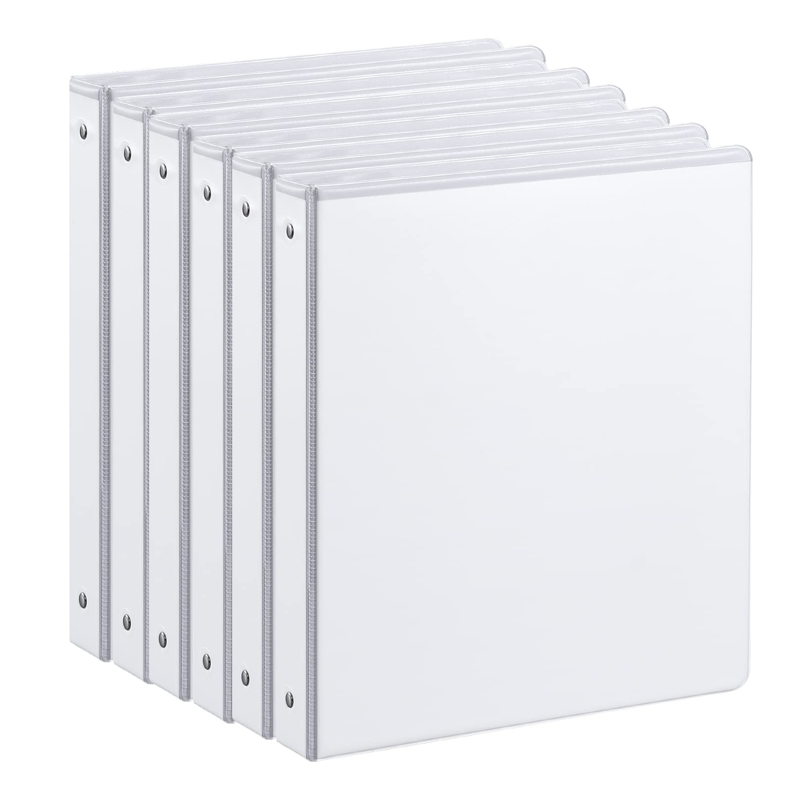 1-inch 3 Ring Binder with 2 Interior Pockets, 1'' Basic Binders Holds US Letter Size 8.5'' x 11'' Paper - Versatile Binders for Office, Home, and School Use, 6 Pack (6-Color Assorted)