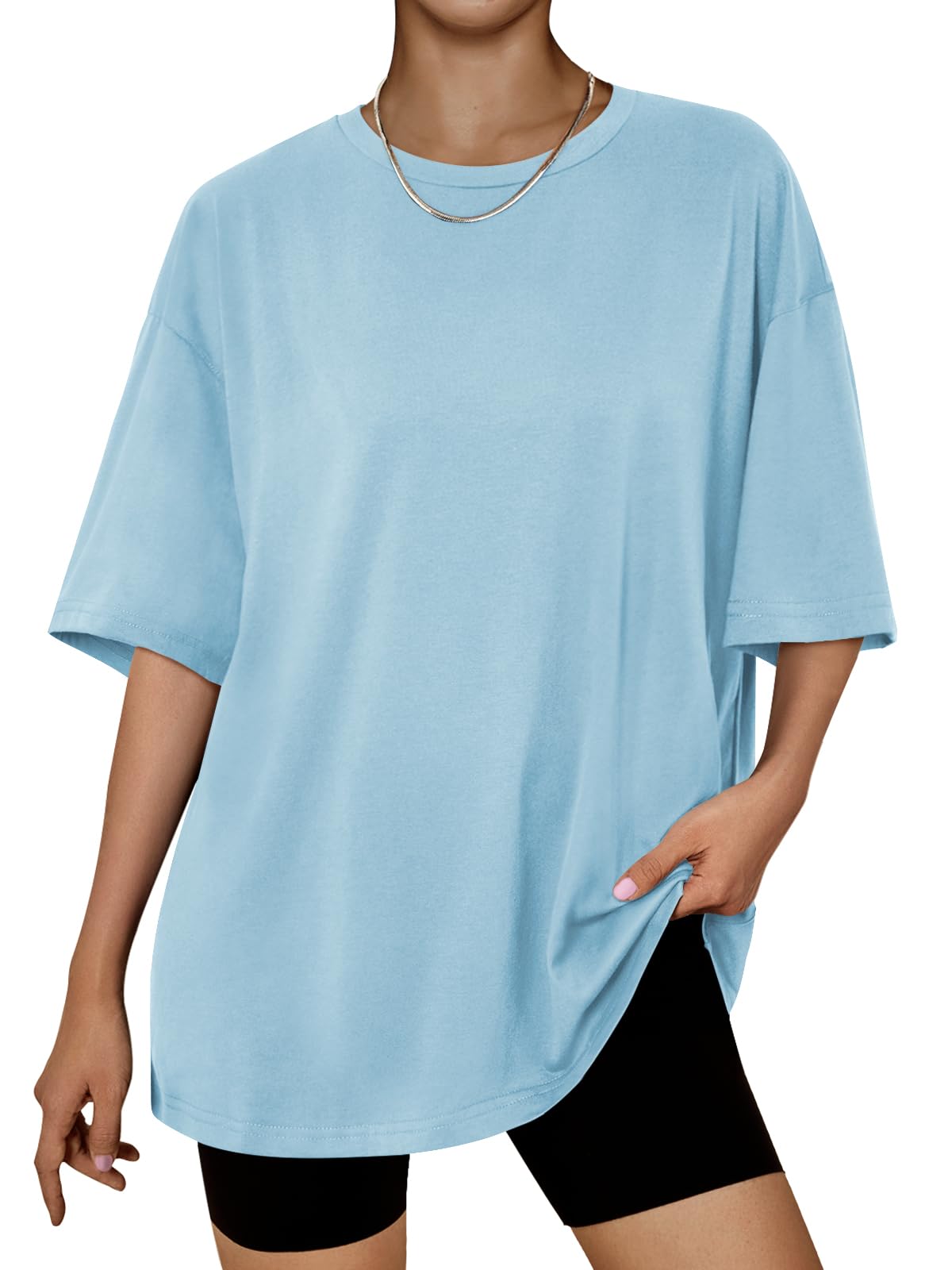 Trendy Queen Womens Oversized Summer T Shirts Plus Size Batwing Cute Casual Tops Short Sleeves Fashion Workout Clothes