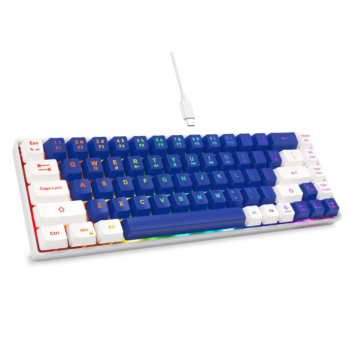 65% Gaming Keyboard, Wired Backlit Mini Keyboard, Ultra-Compact Anti-Ghosting No-Conflict 68 Keys Membrane Gaming Wired Keyboard for PC Laptop Windows Gamer