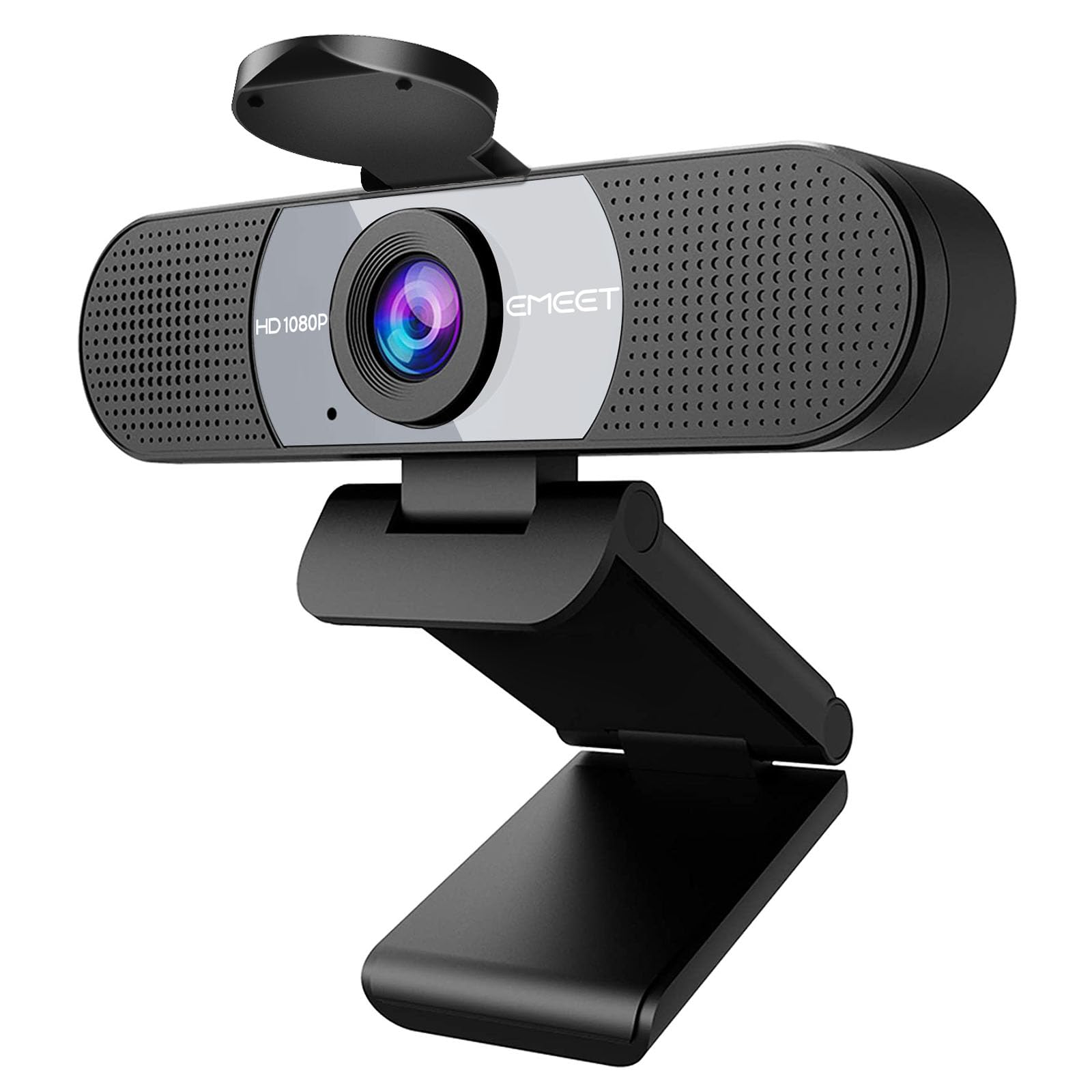 EMEET 1080P Webcam with Microphone, C960 Web Cam, 2 Mics, 90° FOV, USB Type-A & A-to-C Adapter, Plug&Play Computer Camera for Online Calling, Zoom/Teams/Facetime, Switch 2 Camera Support, 2025 Version