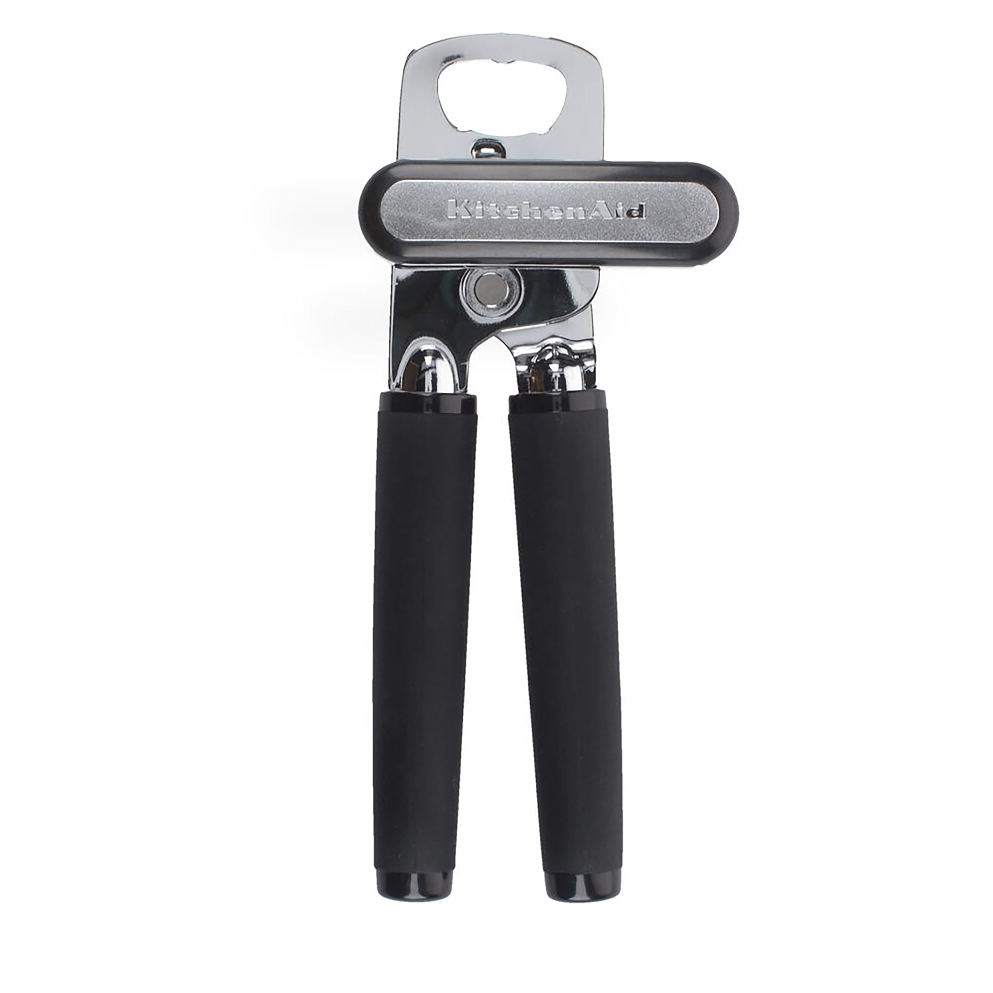 KitchenAid Classic Multifunction Can Opener and Bottle Opener Easy to Use, Razor Sharp Stainless Steel Cutting Wheel, Soft Ergonomic Handles, Black