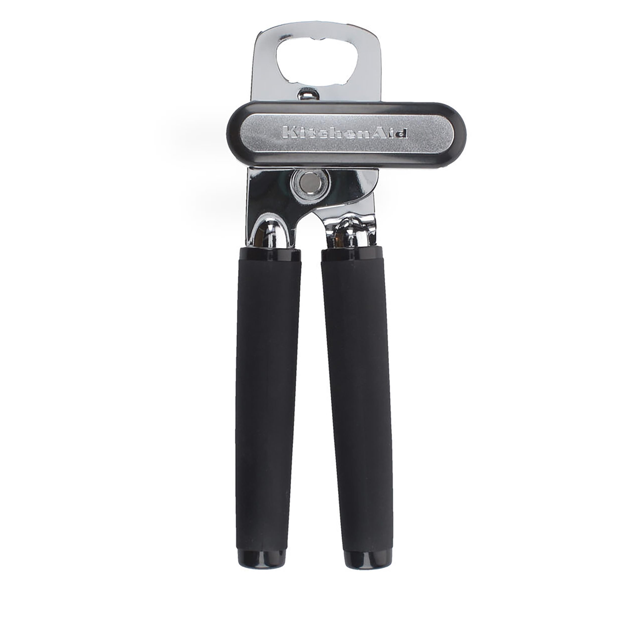 KitchenAid Classic Multifunction Can Opener and Bottle Opener Easy to Use, Razor Sharp Stainless Steel Cutting Wheel, Soft Ergonomic Handles, Black